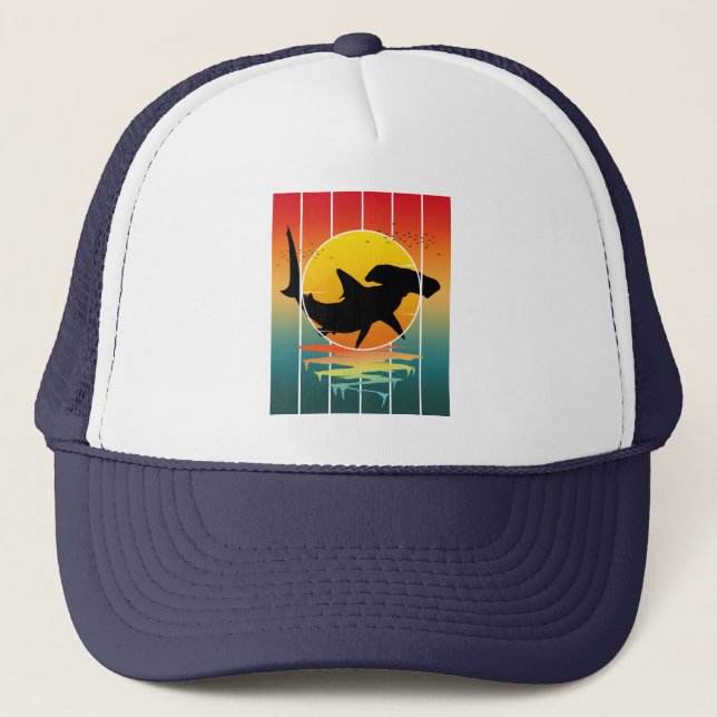 Boné Vintage Sunset Hammerhead Shark (Frente)