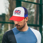 Boné Vintage Union Jack (W/Black "United Kingdom" Text)<br><div class="desc">Vista o Jack da União onde quer que esteja com este boné! Apresenta um design de Sinalizador britânico vintage/vestido com o texto "Reino Unido" por baixo. O texto é preto (outras cores estão disponíveis).</div>