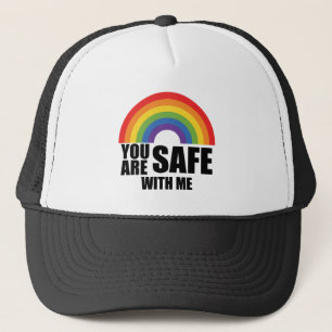 Boné Você Está Seguro Comigo Orgulho Arco-Íris LGBTQ