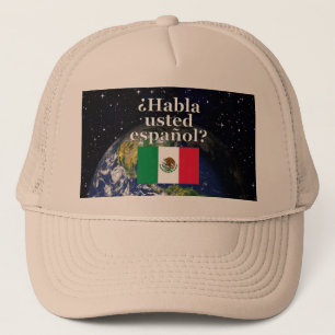 Boné Você fala espanhol? em espanhol. Sinalizador e Te
