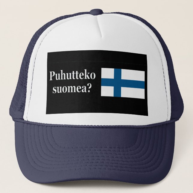 Boné Você fala finlandês? Em finlandês. Sinalizar wf (Frente)