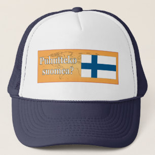 Boné Você fala finlandês? em finlandês. Sinalizar wf