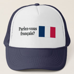 Boné Você fala francês? em francês. Sinalizador bf