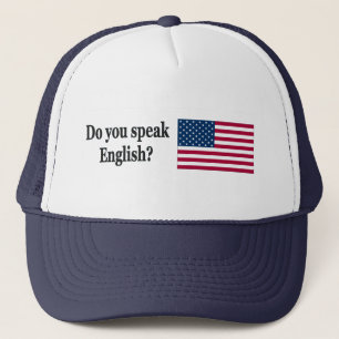 Boné Você fala inglês? em inglês. Sinalizador bf