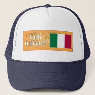 Boné Você fala italiano? em italiano. Sinalizar wf