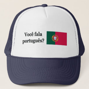 Boné Você fala português? em português. Sinalizador