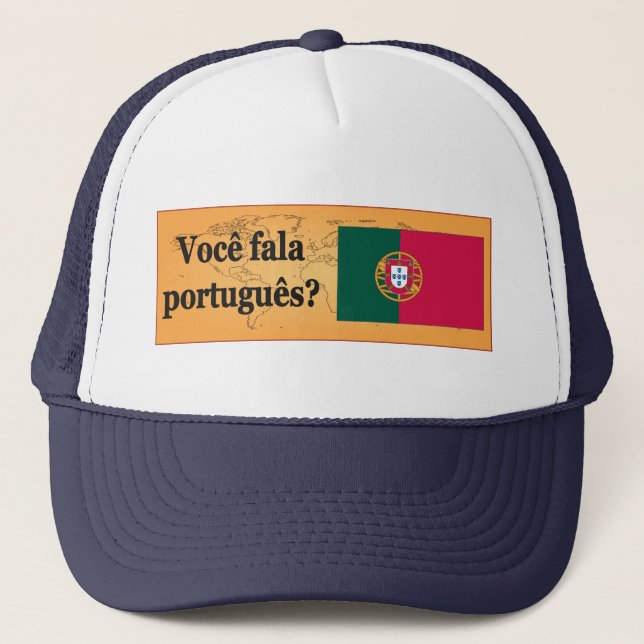 Boné Você fala português? Em português. Sinalizador bf (Frente)