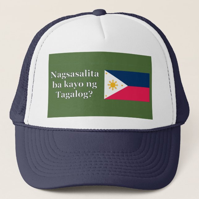 Boné Você fala Tagalog? no Tagalog. Sinalizar wf (Frente)