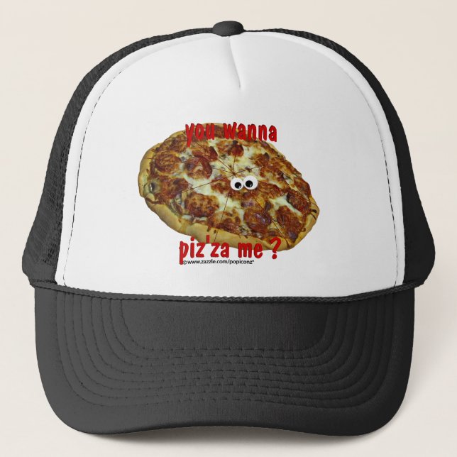 Boné "você quer-me ao piz'za?" chapéu cómico da paródia (Frente)