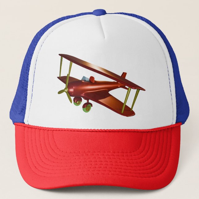 Boné Voo Aerospace de Avião Vermelho Divertido (Frente)