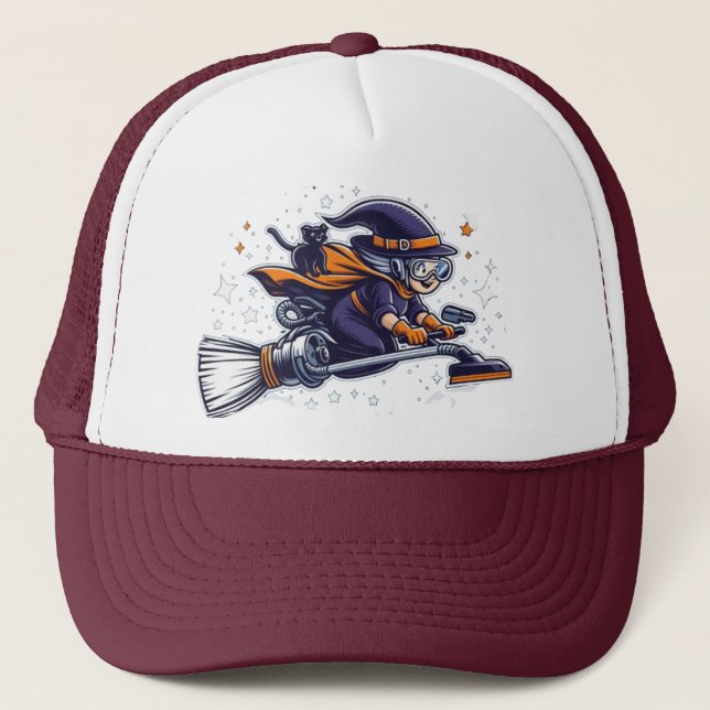 Boné Voo Noturno Justo: O Halloween Técnico da Bruxa (Frente)