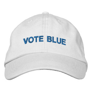 Boné Votação Blue Blue White Custom Text Democrata mo