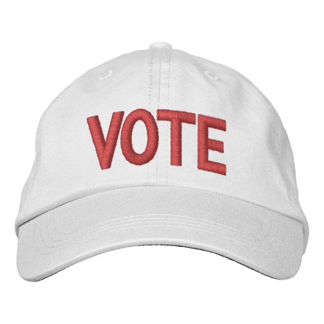 Boné Votar tipografia moderna vermelha (Frente)