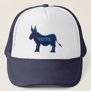 Boné VOTE Blue Donkey Dia das Eleições EUA Votando Patr