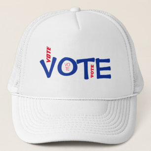 Boné Vote Vermelho Branco e Azul