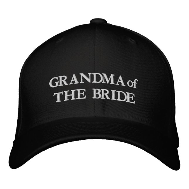 Boné Vovó do casamento preto e branco da Noiva (Frente)