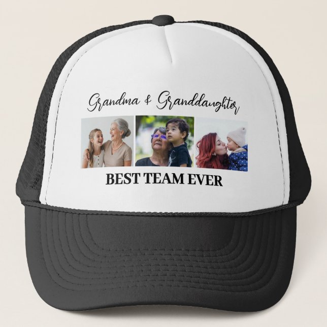 Boné Vovó neta Melhor Equipe de Fotos Personalizadas (Frente)