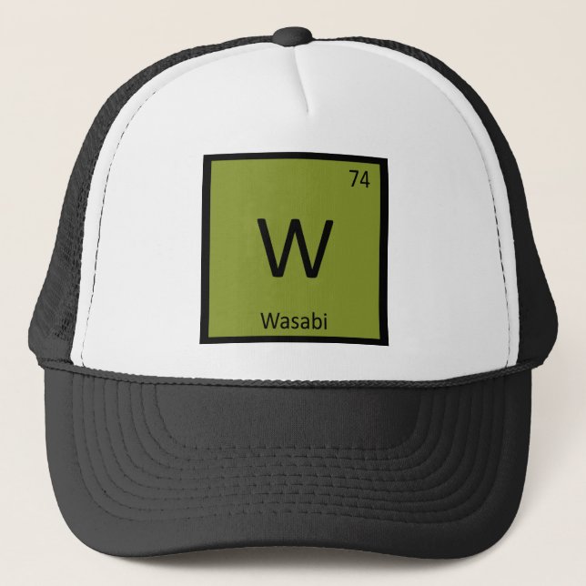 Boné W - Símbolo da mesa periódica da química de Wasabi (Frente)