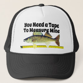 Boné Walleye engraçados Pike e fita métrica