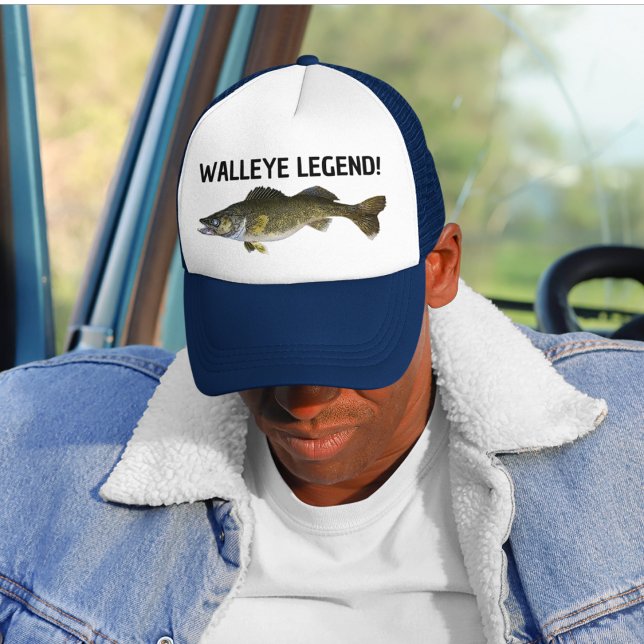 Boné Walleye Legend Funny Pesca Pescador Angler Gift (Criador carregado)