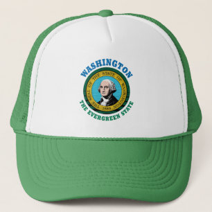 BONÉ WASHINGTON EVERGREEN STATE FLAG TRUCKER HAT