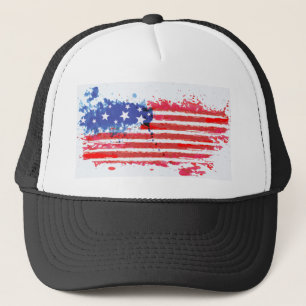 Boné watercolor grunge American Flag
