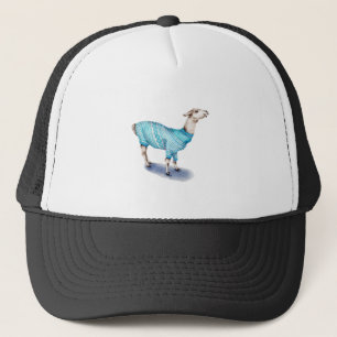Boné Watercolor Llama em Blue Sweater