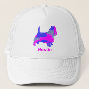 Boné West Highland Westie Terrier Dog Silhouette Rosa