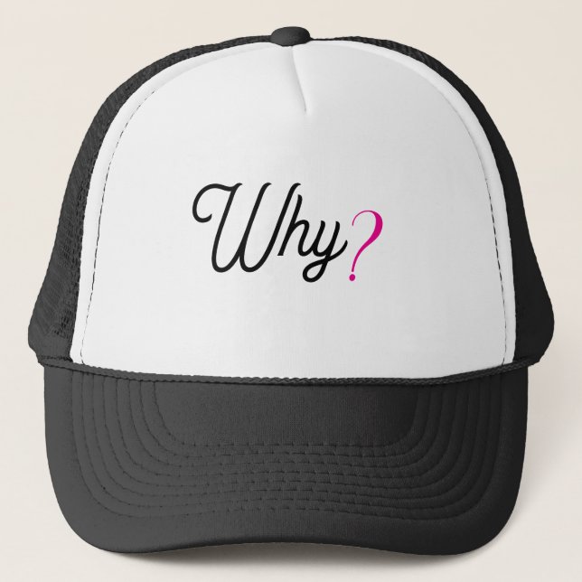 Boné WHY? Minimalist Trendy Statement Cap – Trucker Hat (Frente)