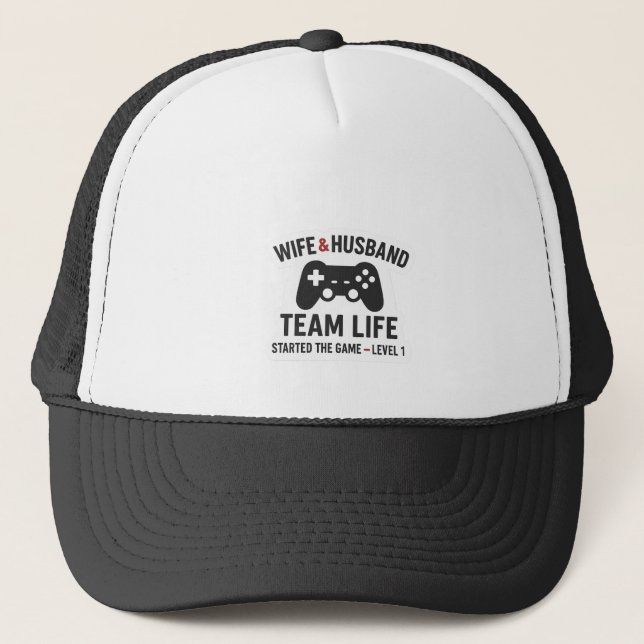 Boné “Wife & Husband Team Life Cap – Just Married Coupl (Frente)