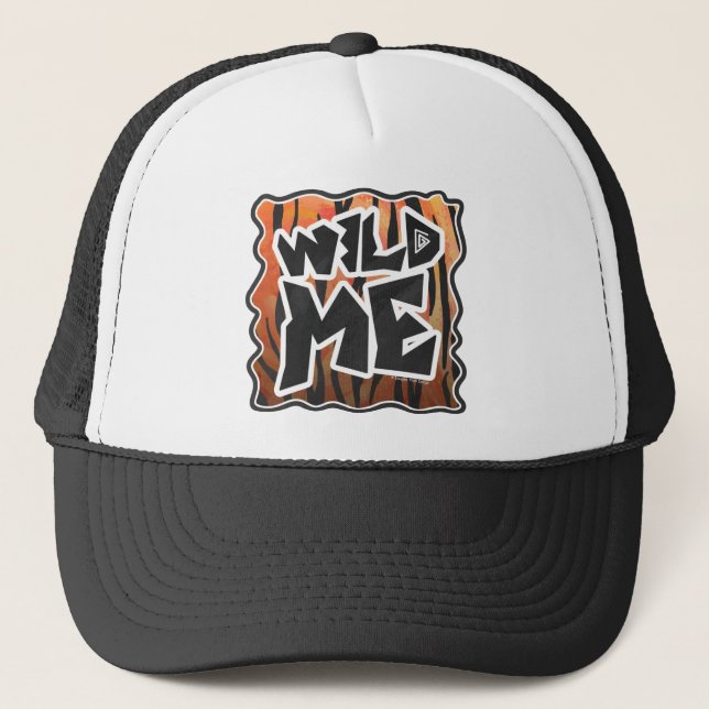 Boné Wild Me Tiger Quente Laranja e Impressão Preto (Frente)