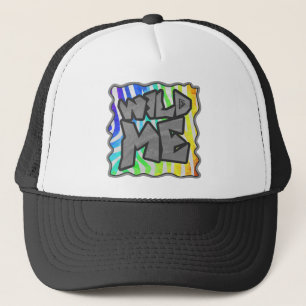 Boné Wild Me Zebra Rainbow e White Impressão