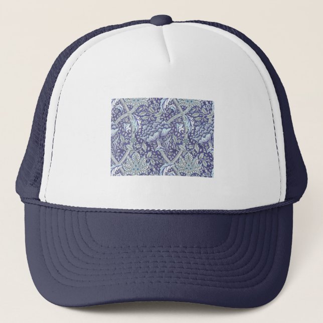 Boné William Morris Windrush Padrão Floral Azul (Frente)