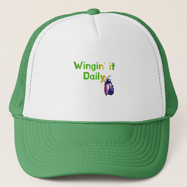 Boné Wingin It Daily Funny Bug Humor (Frente)