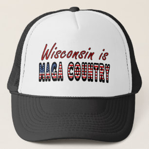 Boné Wisconsin Is MAGA Country Pro Trump USA Flag 2024