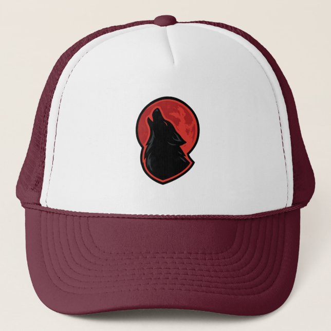 Boné Wolf Howl Trucker Hat - Rua de fantasia escura de  (Frente)