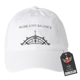 Boné WORK LOVE BALANCE in black script lettering