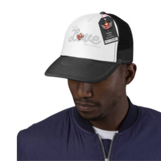 Boné WORK LOVE BALANCE in grey script lettering