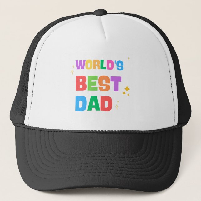 Boné World's Best Dad Colorful Trucker Hat (Frente)