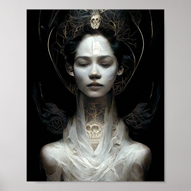 Bone Wraith Fantasy Sci-Fi Art Poster (Frente)