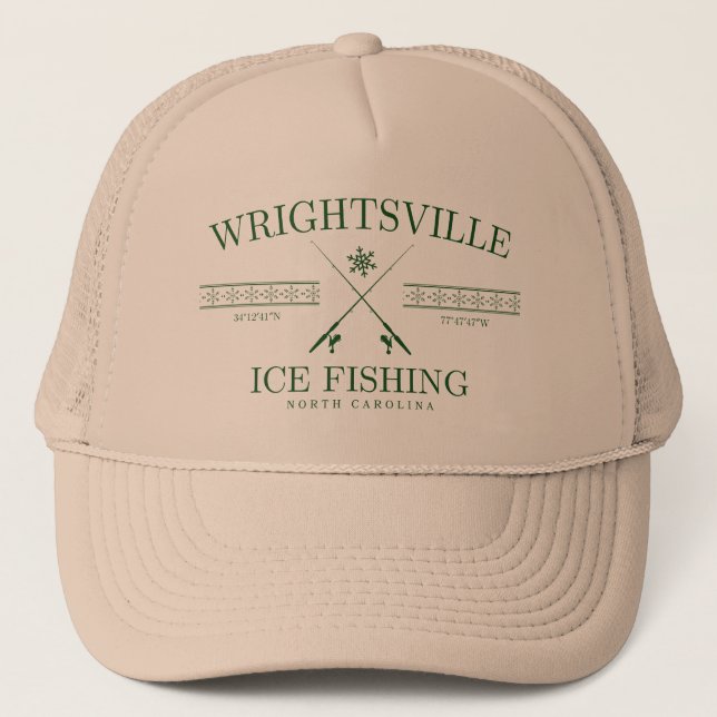 Boné Wright tsville Beach Ice Fisheries, Carolina do No (Frente)