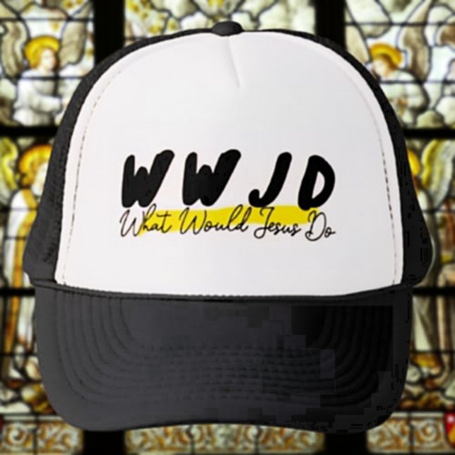 Boné WWJD Trucker Hat - "O que Jesus faria" (Criador carregado)