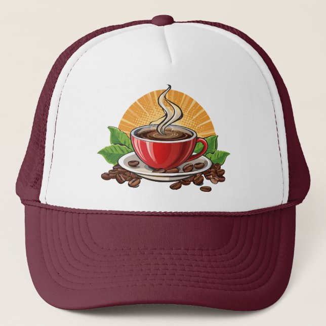 Boné Xícara de café vermelha (Frente)