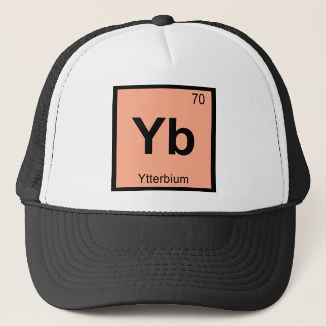 Boné Yb - símbolo da mesa periódica da química do (Frente)