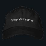 Boné Your Name Embroidered on Black Cap<br><div class="desc">Black cap that you can personalize by typing your name or the recipient’s name for a personalized gift. You can also change the font style and thread color in the design tool. Please check the appearance after typing your name. If the appearance is pleasing to you, you can place your...</div>