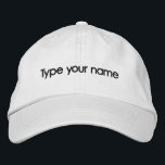 Boné Your Name Embroidered on White Cap<br><div class="desc">White cap that you can personalize by typing your name or the recipient’s name for a personalized gift. You can also change the font style and thread color in the design tool. Please check the appearance after typing your name. If the appearance is pleasing to you, you can place your...</div>