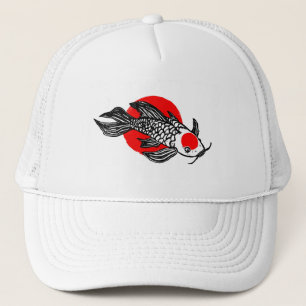 Boné Zen Koi Block Impressão Design Trucker Hat