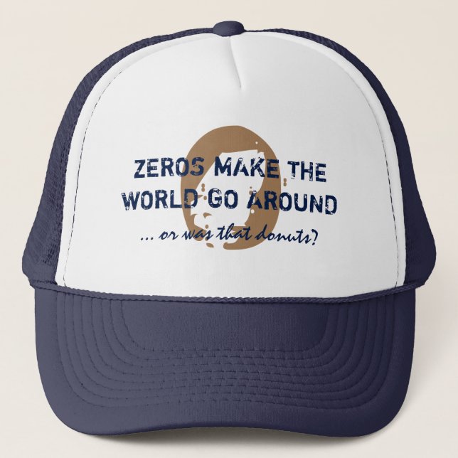 Boné ZEROS e ROSQUINHAS engraçados azuis (Frente)