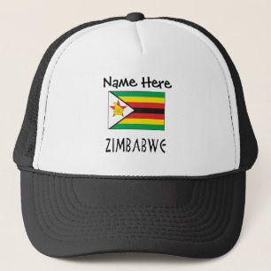 Boné Zimbábue e Bandeira do Zimbábue com Seu Nome Truck