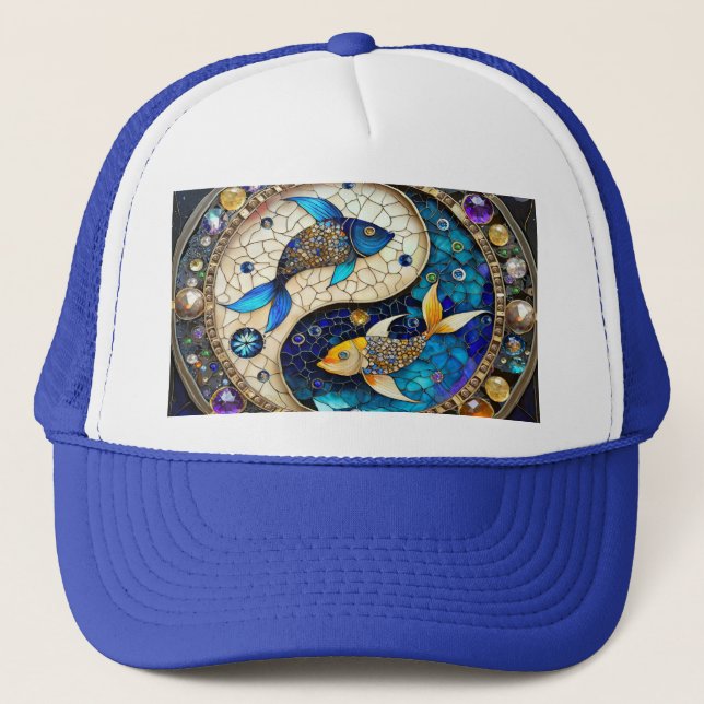 Boné Zodíaco - Peixes Yin e Yang (Frente)